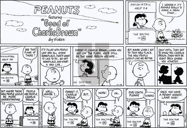 Peanuts - Sunday November 14, 1971 Comic Strip