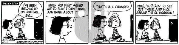 Peanuts on Tuesday December 9, 1975 Comic Strip