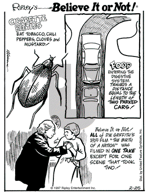 Ripley's Believe It or Not on Tuesday February 25, 1997 Comic Strip