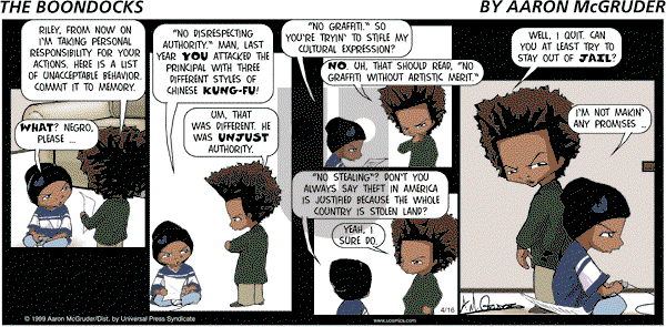 The Boondocks - Sunday April 16, 2006 Comic Strip