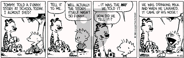 Calvin and Hobbes - Tuesday April 22, 1986 Comic Strip
