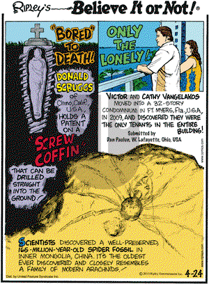 Ripley's Believe It or Not on Saturday April 24, 2010 Comic Strip