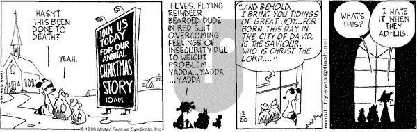 Over the Hedge on Monday December 20, 1999 Comic Strip