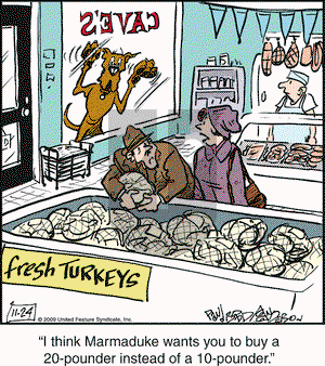 Marmaduke on Tuesday November 24, 2009 Comic Strip