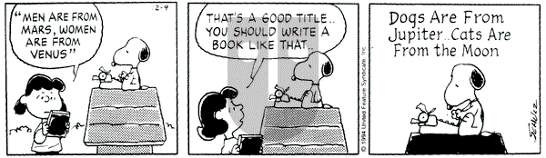 Peanuts on Friday December 9, 1994 Comic Strip