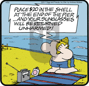 Ziggy on Saturday April 22, 2017 Comic Strip