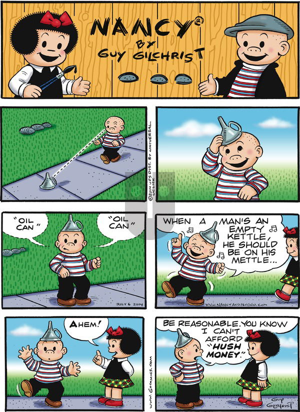 Nancy on Sunday July 6, 2014 Comic Strip