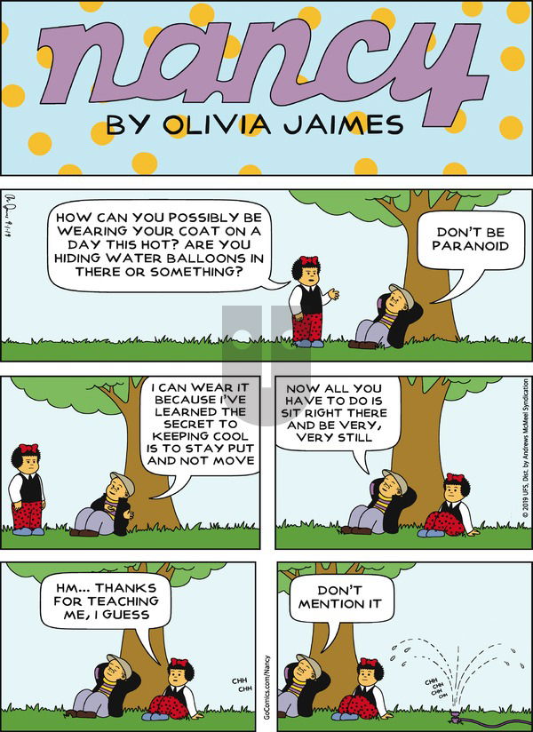 Nancy on Sunday September 1, 2019 Comic Strip