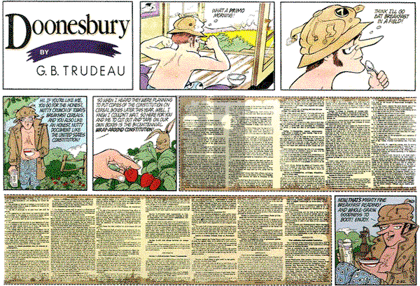 Doonesbury on Sunday February 22, 1987 Comic Strip