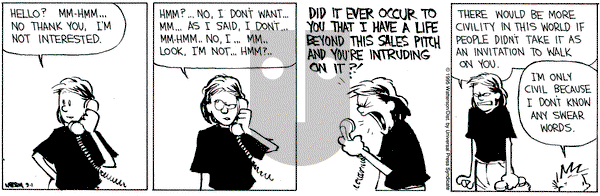 Calvin and Hobbes on Friday September 1, 1995 Comic Strip