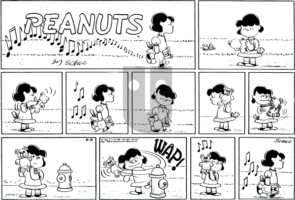 Peanuts - Sunday August 31, 1958 Comic Strip