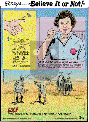 Ripley's Believe It or Not on Wednesday August 5, 2020 Comic Strip