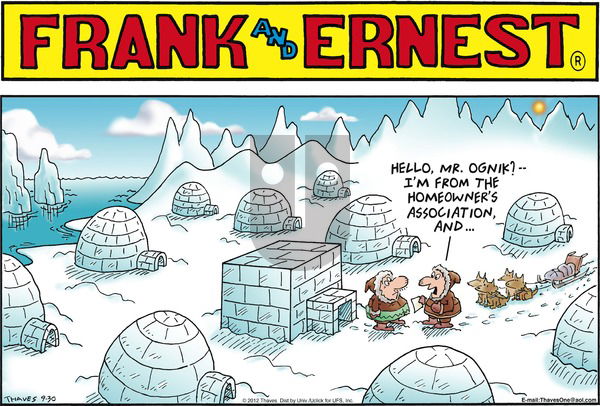 Frank and Ernest on Sunday September 30, 2012 Comic Strip