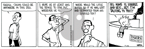 Calvin and Hobbes on Tuesday July 26, 1988 Comic Strip