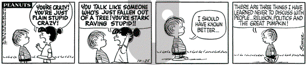 Peanuts - Wednesday October 25, 1961 Comic Strip