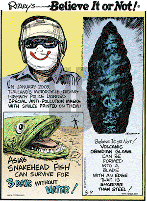 Ripley's Believe It or Not on Saturday March 7, 2009 Comic Strip