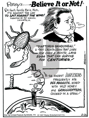 Ripley's Believe It or Not on Wednesday February 26, 1997 Comic Strip