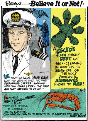 Ripley's Believe It or Not on Monday June 6, 2011 Comic Strip