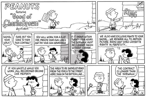Peanuts on Sunday January 13, 1980 Comic Strip