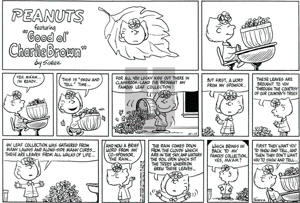 Peanuts - Sunday October 17, 1971 Comic Strip