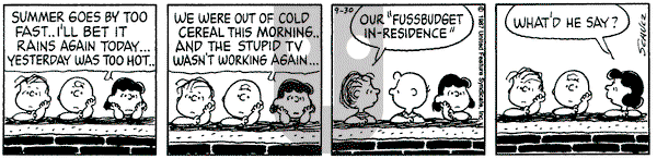 Peanuts on Wednesday September 30, 1987 Comic Strip