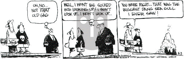 Non Sequitur on Friday April 3, 1992 Comic Strip