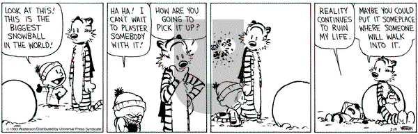 Calvin and Hobbes on Friday February 19, 1993 Comic Strip