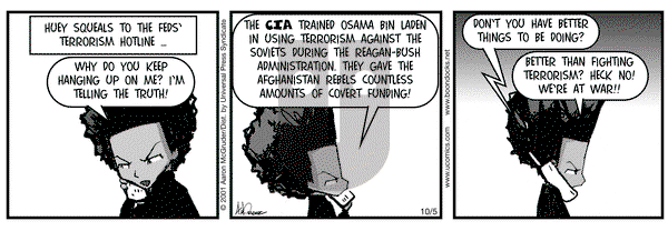 The Boondocks on Friday October 5, 2001 Comic Strip