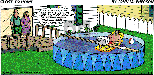 Close to Home on Sunday September 15, 2002 Comic Strip