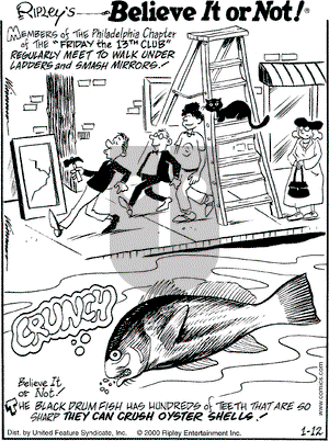 Ripley's Believe It or Not on Wednesday January 12, 2000 Comic Strip