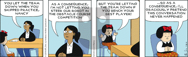 Nancy on Monday January 28, 2019 Comic Strip