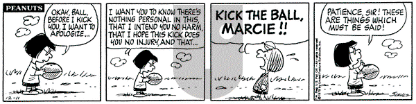 Peanuts on Thursday December 11, 1975 Comic Strip