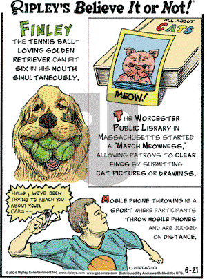 Ripley's Believe It or Not - Friday June 21, 2024 Comic Strip