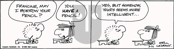 Miss Peach - Monday March 21, 1988 Comic Strip