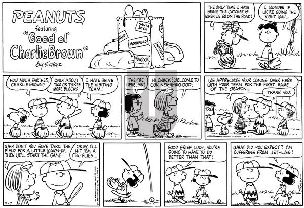 Peanuts on Sunday April 7, 1974 Comic Strip
