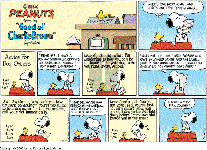 Peanuts on Sunday September 22, 2002 Comic Strip