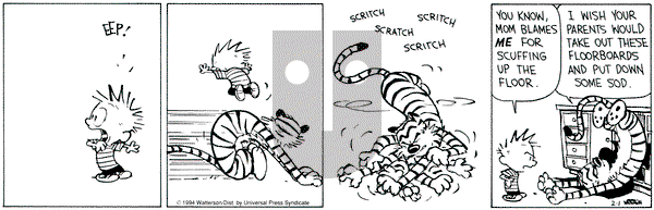Calvin and Hobbes on Tuesday February 1, 1994 Comic Strip