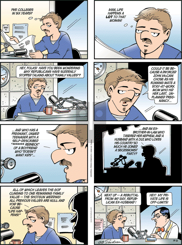 Doonesbury - Sunday October 12, 2008 Comic Strip
