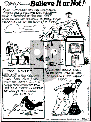 Ripley's Believe It or Not on Saturday October 26, 1996 Comic Strip