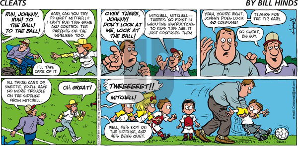 Cleats on Sunday March 28, 2004 Comic Strip