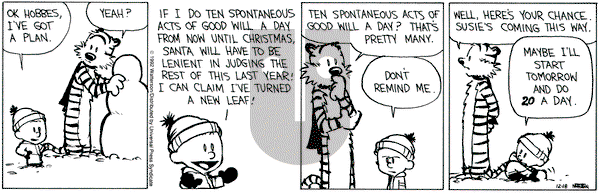 Calvin and Hobbes on Friday December 18, 1992 Comic Strip