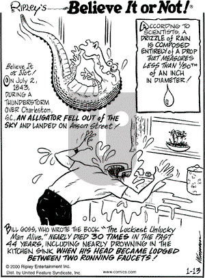 Ripley's Believe It or Not on Thursday January 13, 2000 Comic Strip