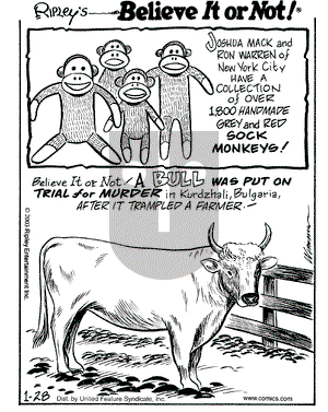 Ripley's Believe It or Not on Tuesday January 28, 2003 Comic Strip