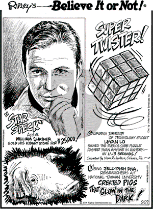 Ripley's Believe It or Not on Monday February 27, 2006 Comic Strip
