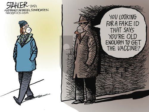 Jeff Stahler on Sunday January 24, 2021 Comic Strip