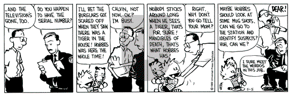 Calvin and Hobbes on Friday May 5, 1989 Comic Strip