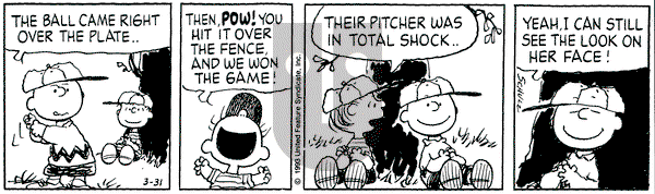 Peanuts on Wednesday March 31, 1993 Comic Strip