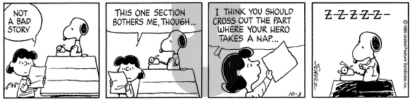 Peanuts on Thursday October 3, 1985 Comic Strip