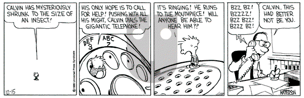 Calvin and Hobbes on Monday December 15, 1986 Comic Strip