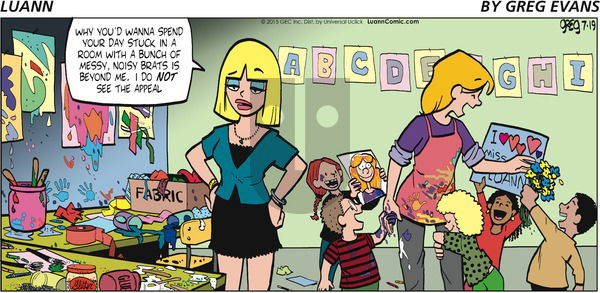 Luann on Sunday July 19, 2015 Comic Strip